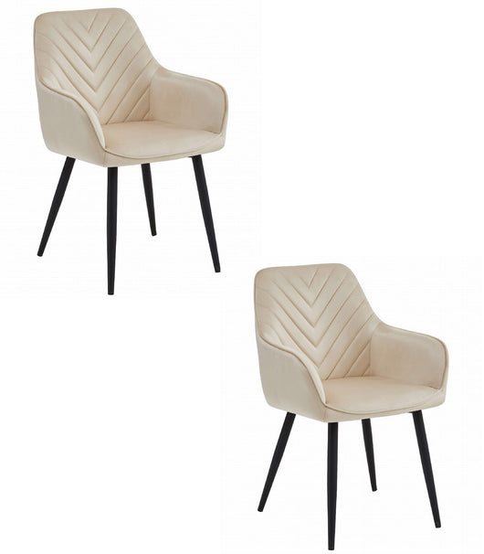 Sedia VALORA WAAV - Elegante velluto beige per soggiorno x 2