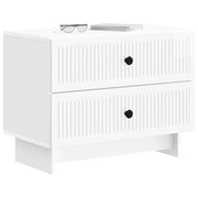 Comodino | Armadio da Notte | Mobiletto da notte con cassetto Bianco Lucido 62 x 34,5 x 47,5 cm
