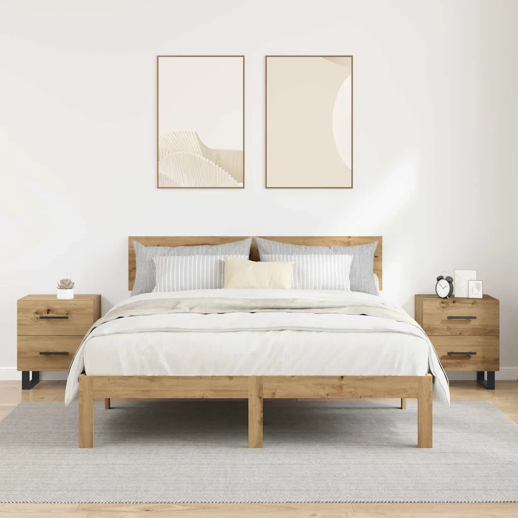 Armadio da Notte 2 pcs Rovere artigianale 40 x 35 x 47,5 cm 882061