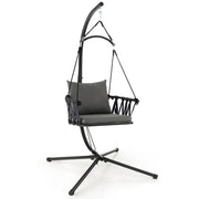 Sedia sospesa pieghevole con supporto 69 x 56 x 38 cm comfort migliorato stile moderno metallo grigio 20_0020039