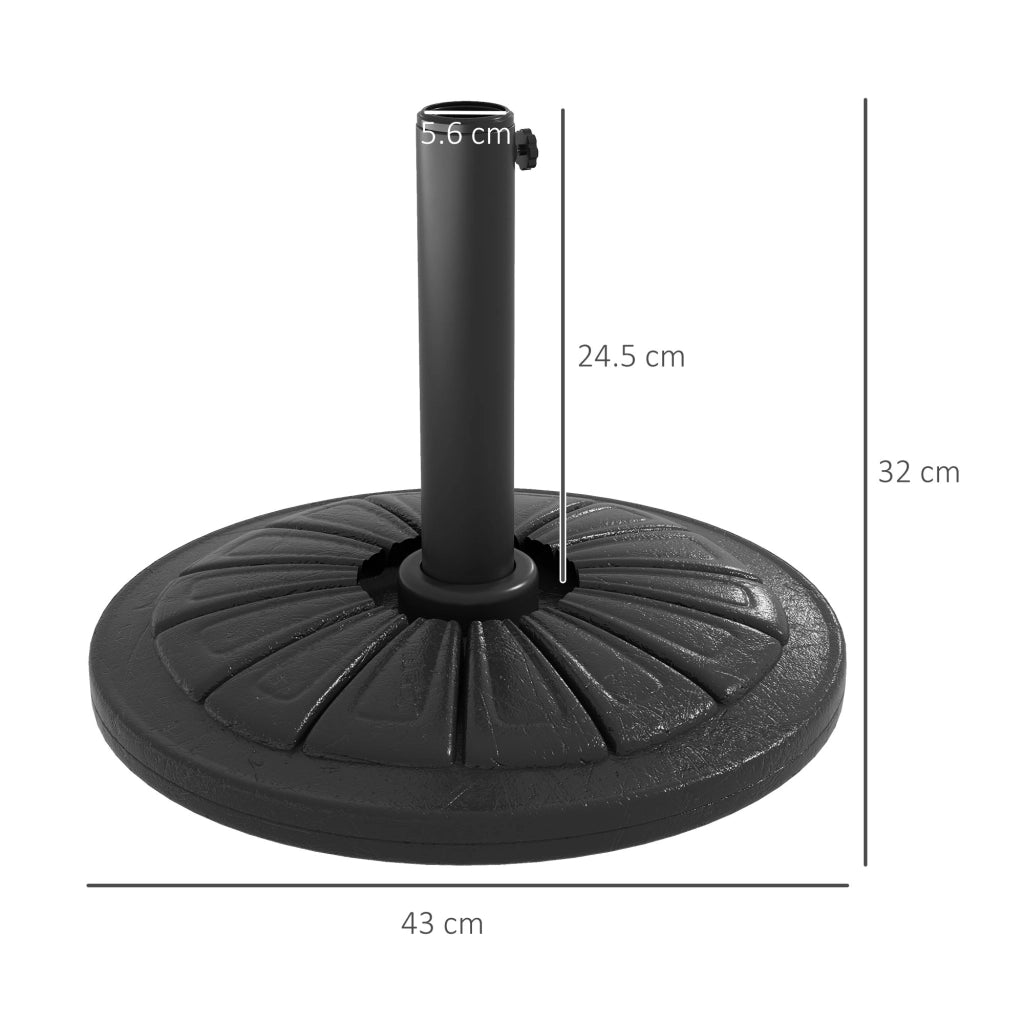 Base per Ombrellone Rotonda in Cemento ¨C zephmum ¨C ?43cm 13kg Nero