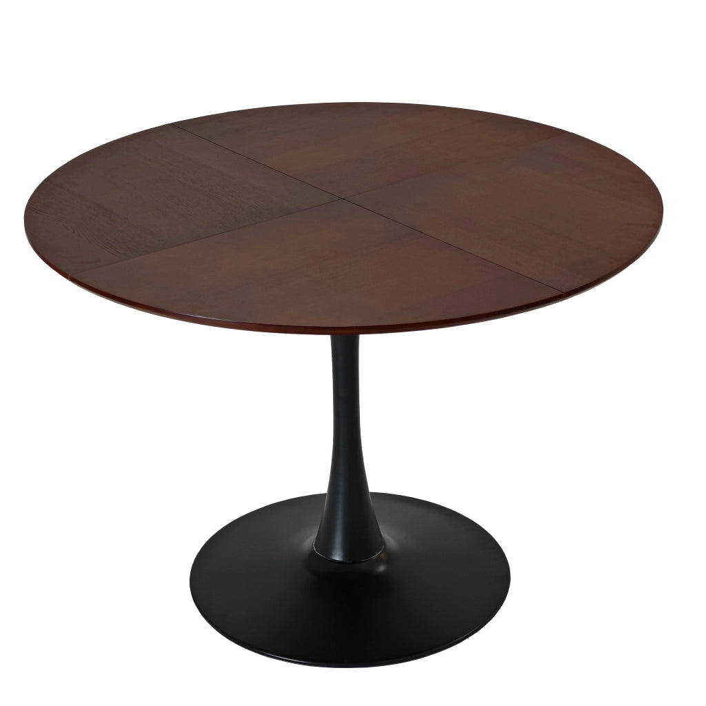 Tavolo da Pranzo Rotondo ¨C MINIMAL ¨C Piano in Legno Rovere, Base in Metallo, ?120 cm