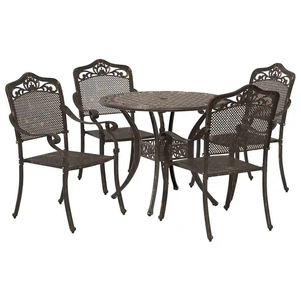 Set da Pranzo per Giardino 5 pcs Bronzo Alluminio 3334700
