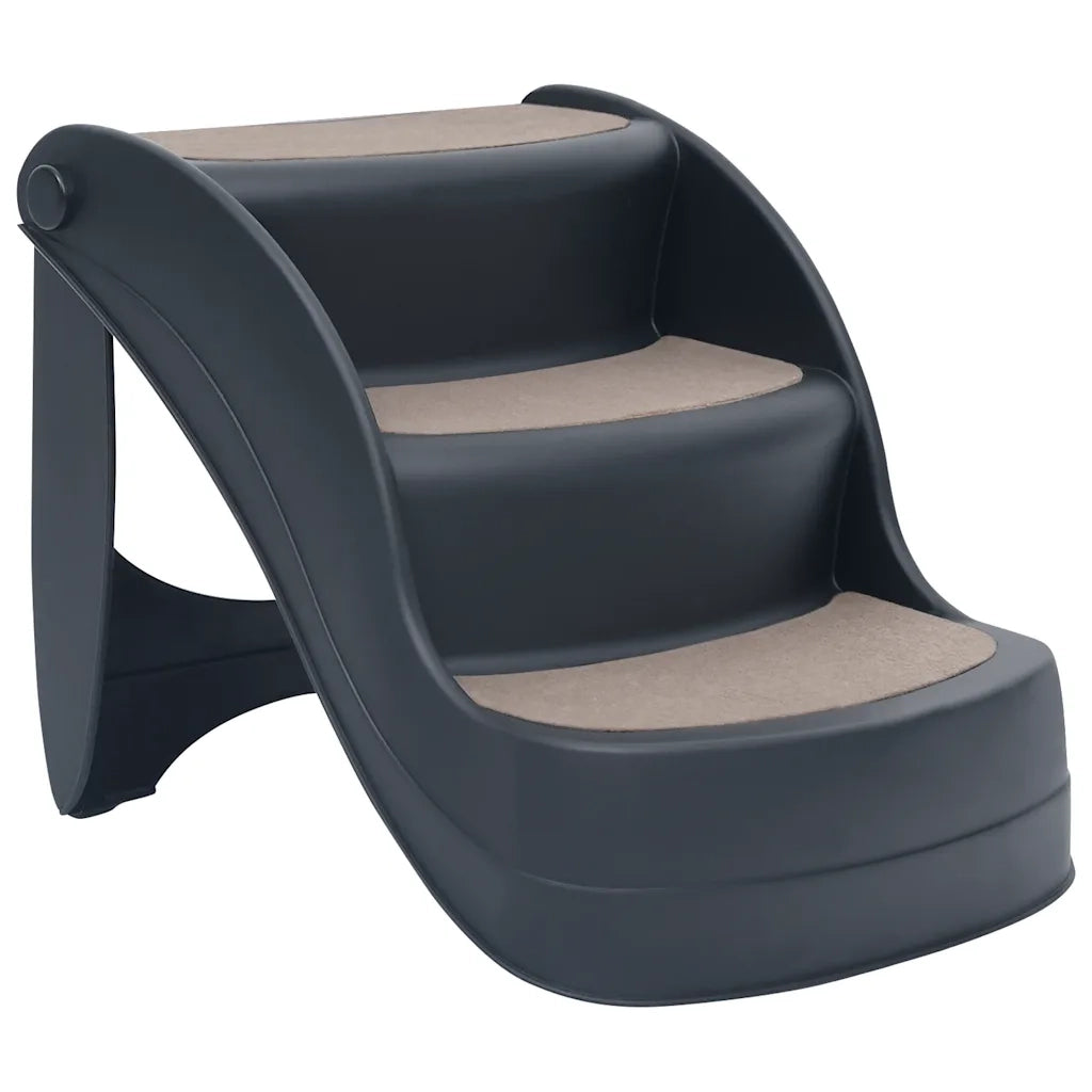 Scala per Cani Pieghevole con 3 Gradini Grigio Scuro cod mxl 74693