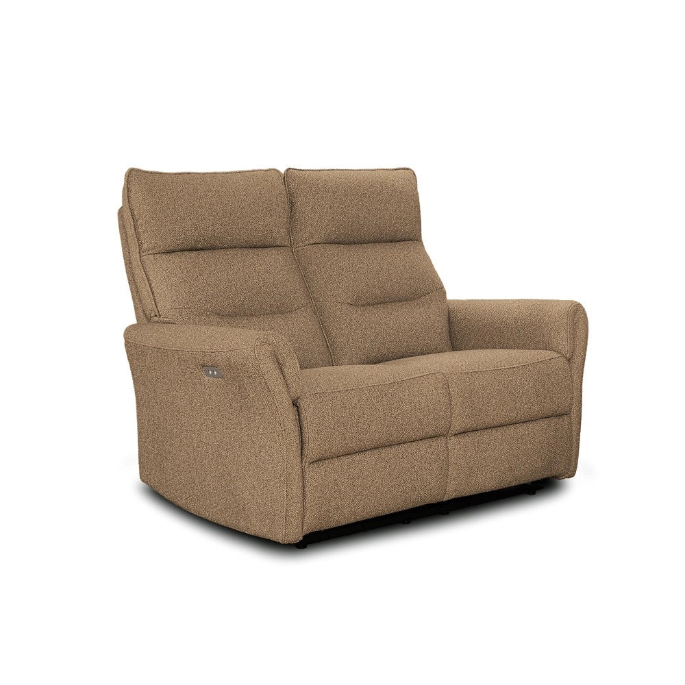 Set Relax Softwave – Divano 2 Posti + Divano 3 Posti + Poltrona Recliner Elettrica in Tessuto Camel