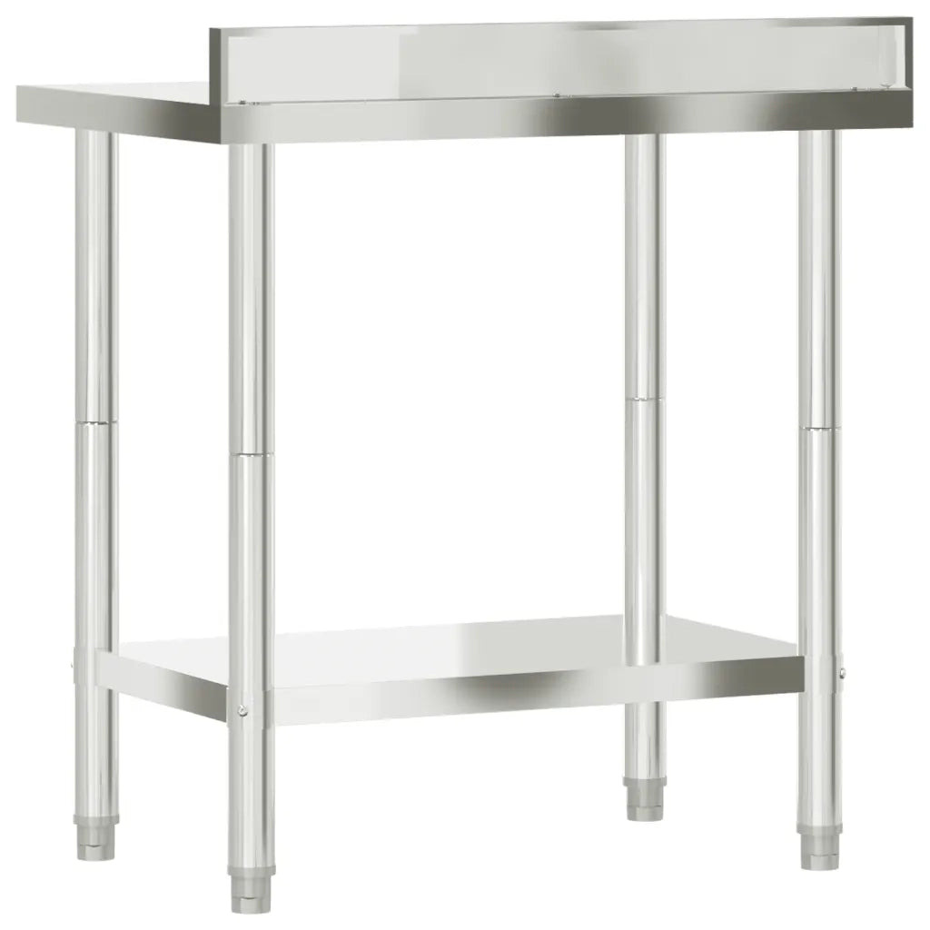 Tavolo Lavoro Cucina con Paraschizzi 82,5x55x93cm Acciaio Inox CFW6188023