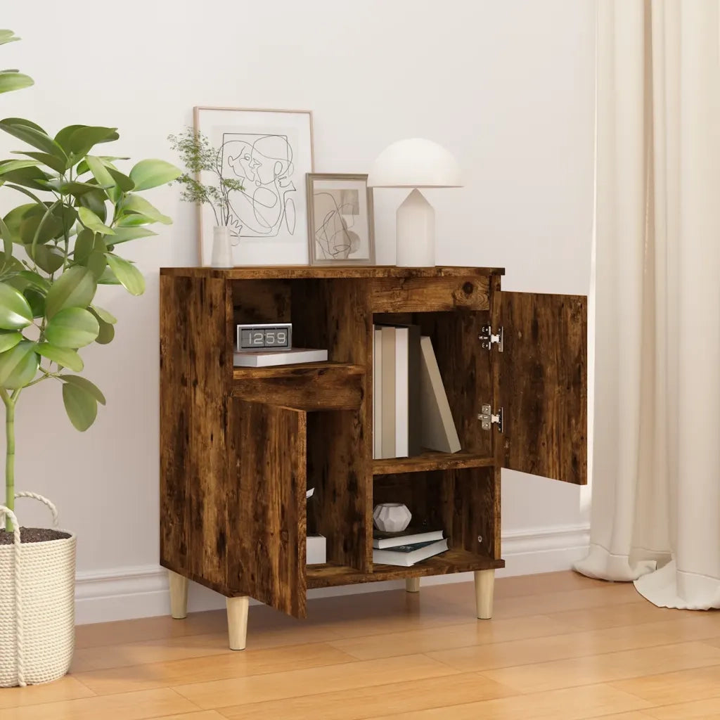 Credenza | Madia | Buffet da pranzo | Armadio da pranzo Rovere Fumo 60x35x70 cm in Legno Multistrato