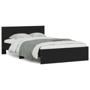 Letto matrimoniale | Letto per adulti | Giroletto con Testiera Nero 120x200 cm