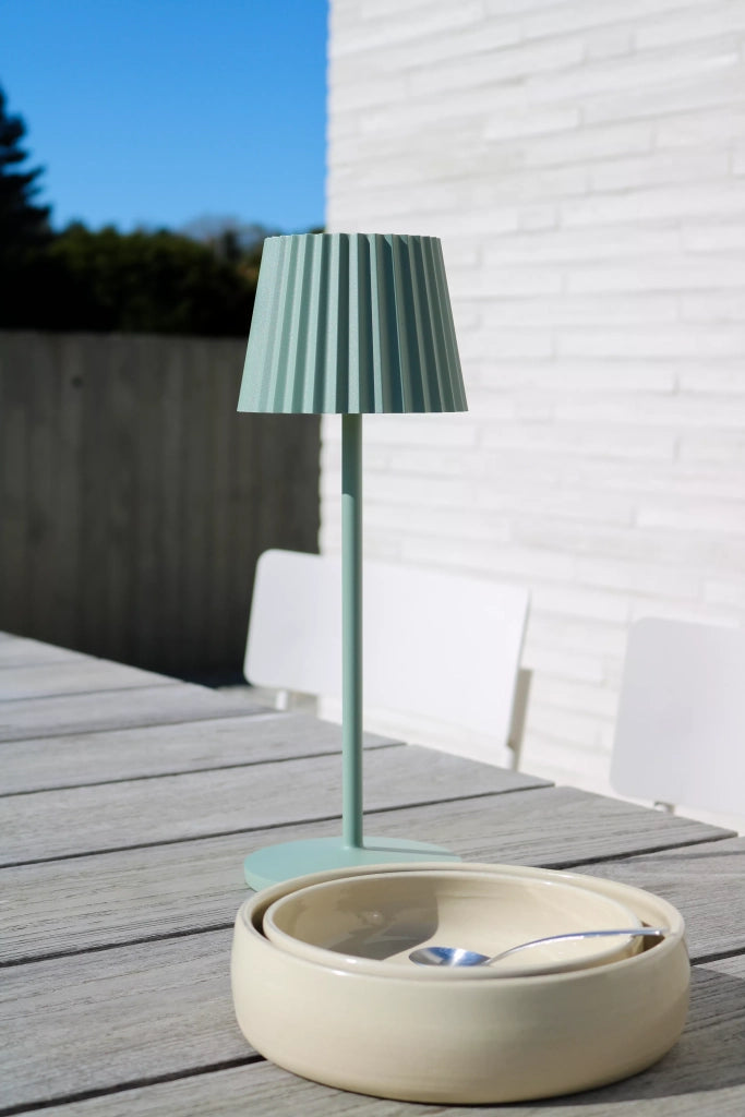 Lampada da tavolo esterna LED 2W a batteria verde Justine Lucide