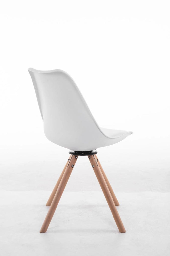 Sedia design Troyes Girevole Similpelle Rotondo bianco,natura