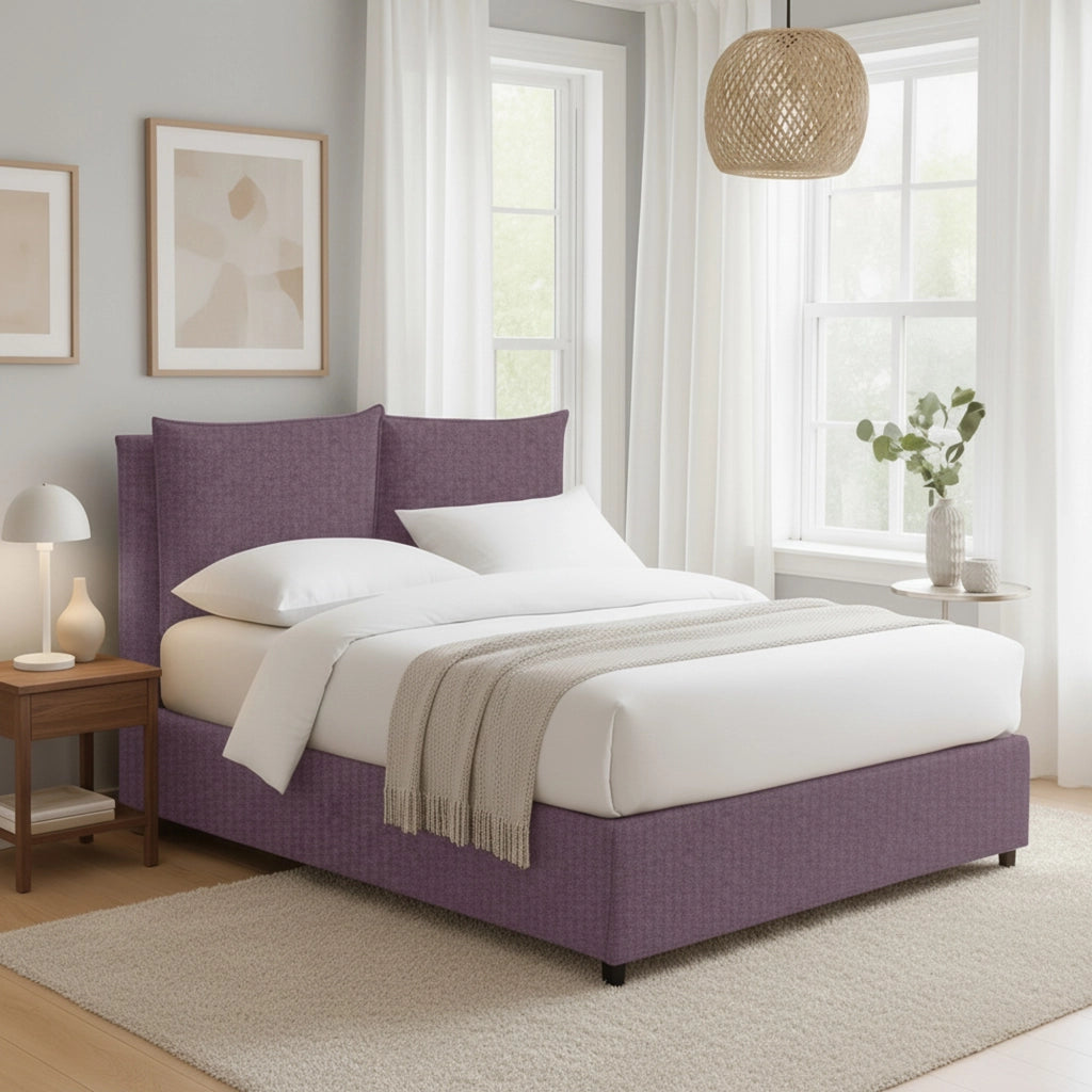 Formby, Letto Matrimoniale Sfoderabile Made in Italy, Viola Lilla