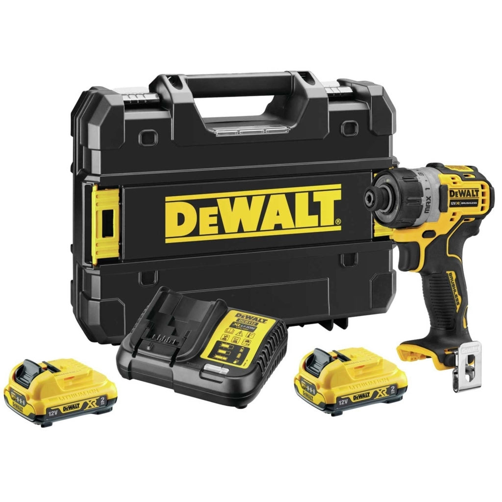 TRAPANO AVVITATORE DEWALT 12V CON ATTACCO DA 1/4" CON 2 BATTERIE DA 2 AH E CARICATORE - DCF601D2