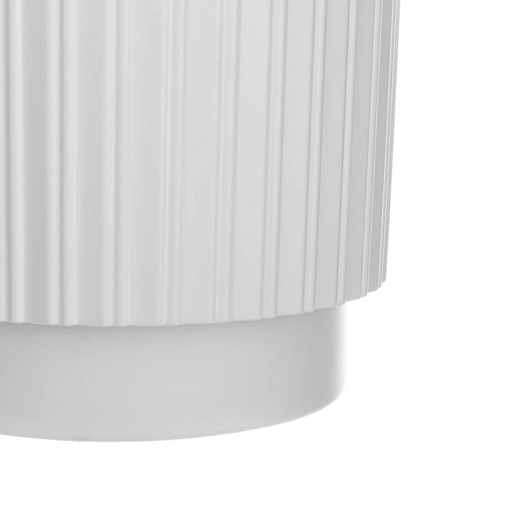 Vaso da fiori KADAX da 40 cm con coperchio e inserto, in plastica bianca.
