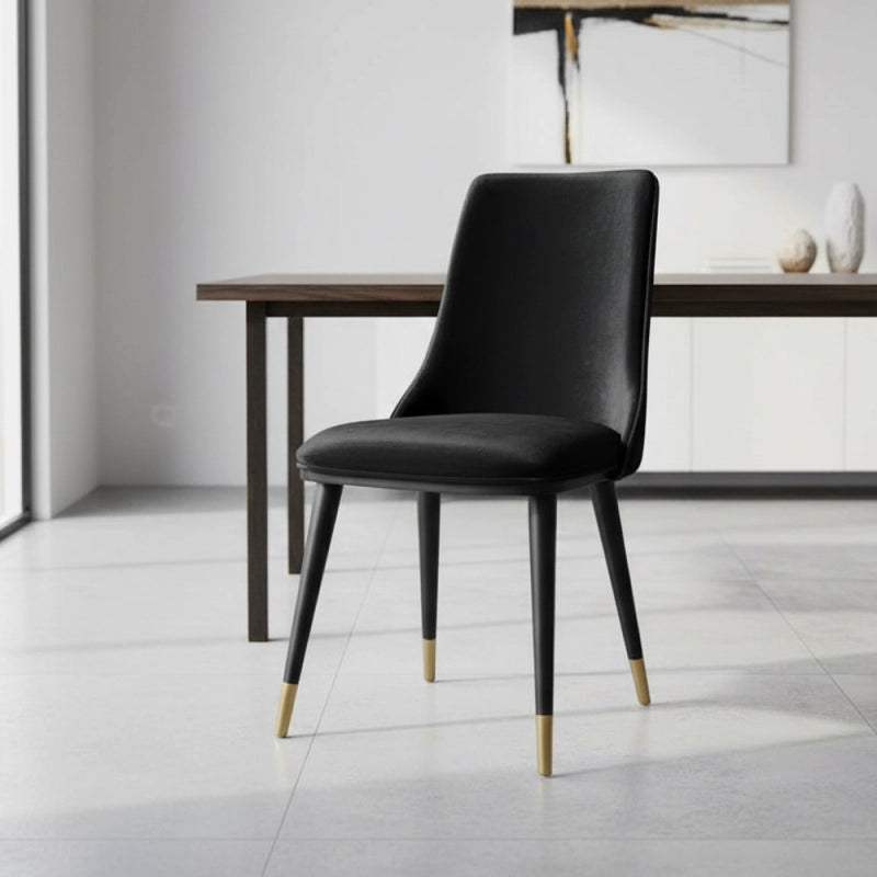 Sedia da pranzo Akustik Simphony velluto nero set 2 pezzi