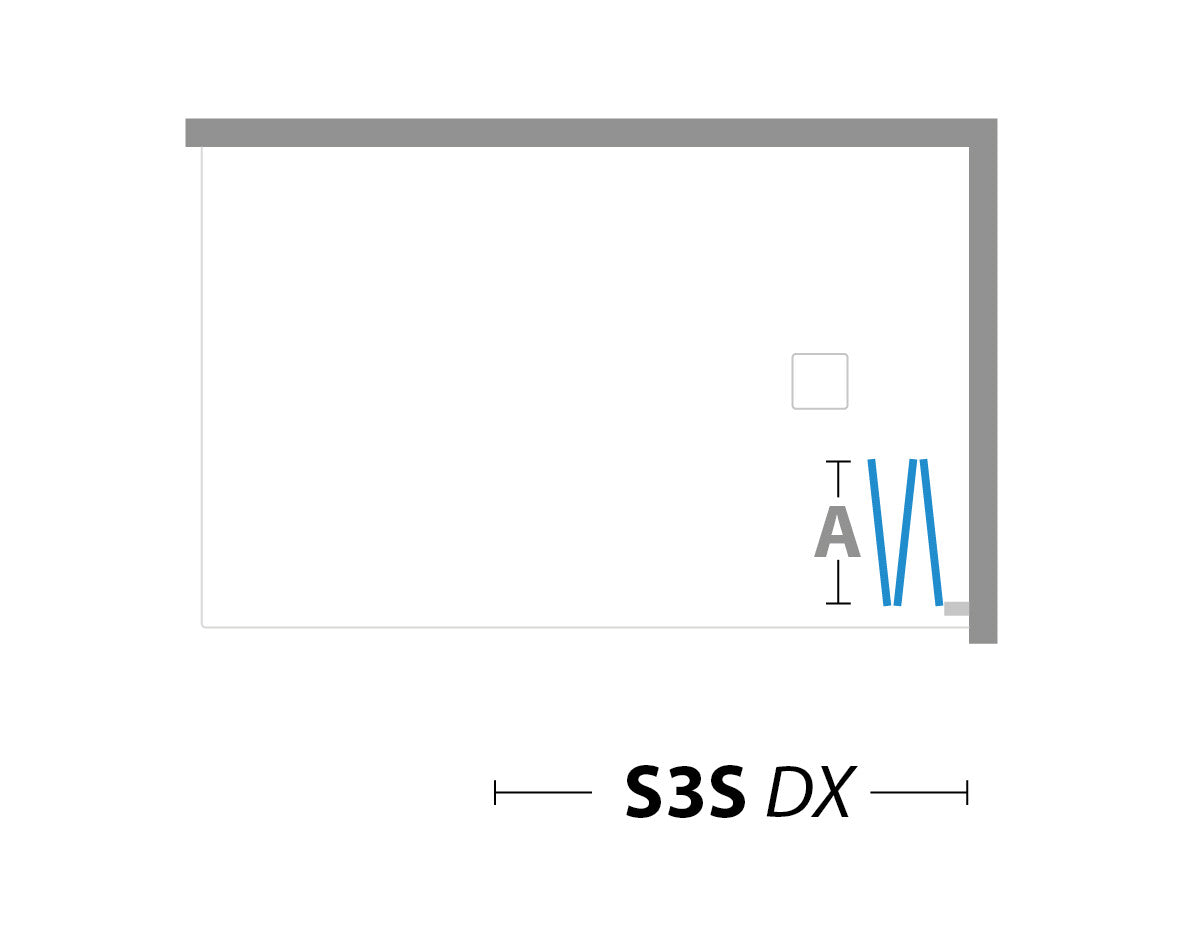 Box Sopravasca con 2 Ante Pieghevoli in Vetro trasparente Telaio alluminio Cromato - Misura: 88-90 x H 150 cm - sx