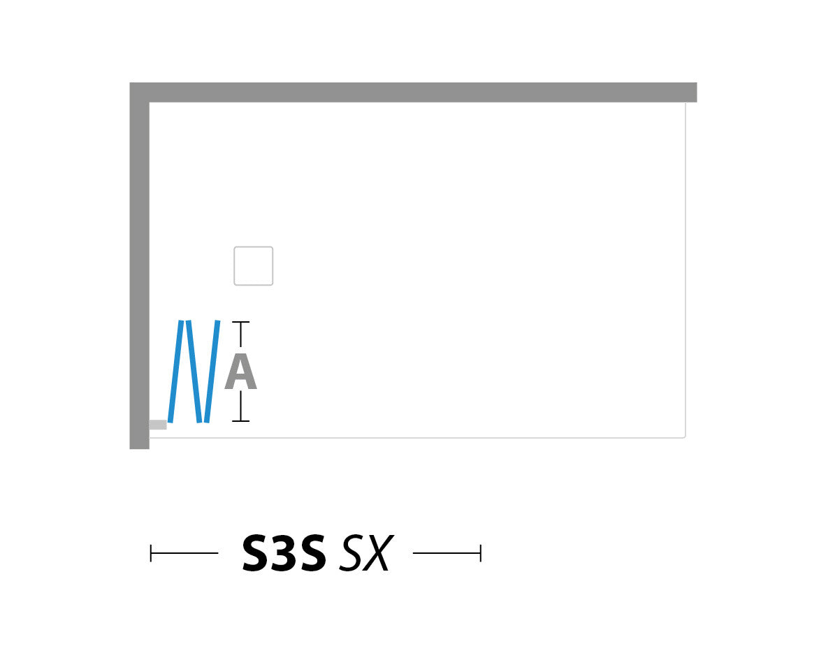 Box Sopravasca con 2 Ante Pieghevoli in Vetro trasparente Telaio alluminio Cromato - Misura: 78-80 x H 150 cm - sx