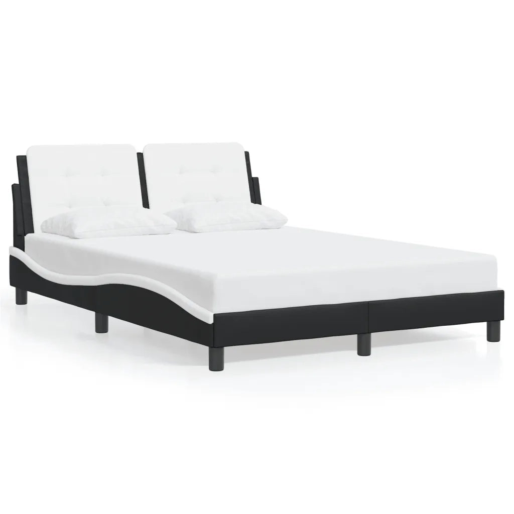 Giroletto con LED senza Materasso-Struttura Letto Zadar Nero e Bianco 120x200 cm