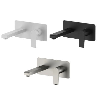 Miscelatore lavabo a muro Mariani serie Artic in ottone spazzolato