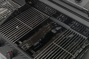 Barbecue a Gas GPL Pietra Lavica 3 Fuochi 15kW con Fornello Laterale Sochef Golosone 3