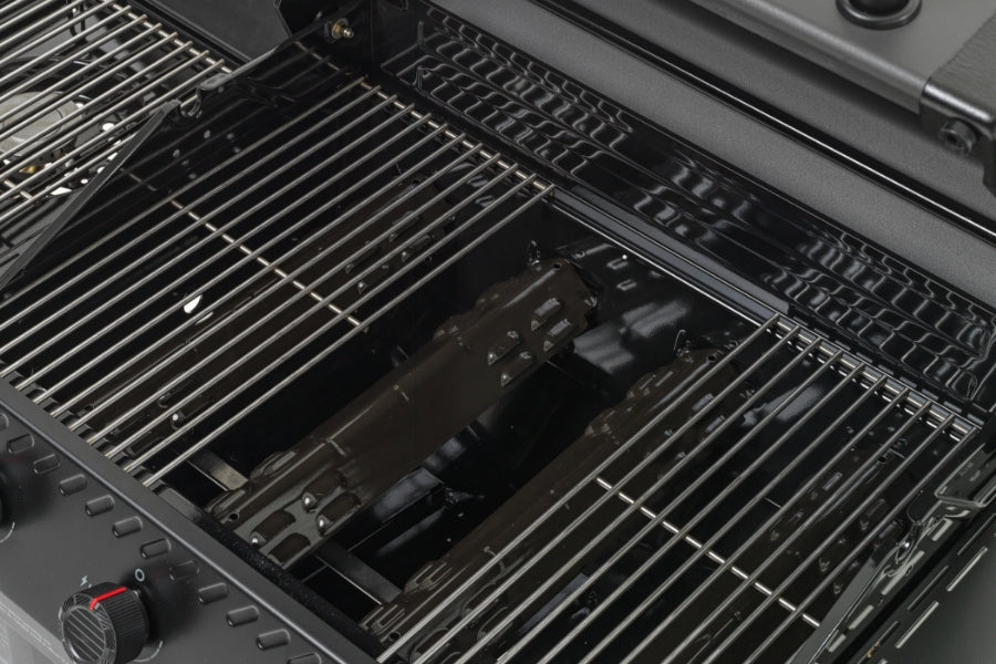 Barbecue a Gas GPL Pietra Lavica 3 Fuochi 15kW con Fornello Laterale Sochef Golosone 3