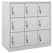 Armadietto contenitore moderno per ufficio 90 x 45 x 92,5 cm con serrature in acciaio grigio chiaro 02_0046927