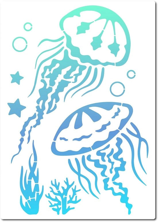 Stencil per Pittura - 30 x 21 cm - Tema Marittimo - Reutilizzabile - Ideale per Progetti Creativi
