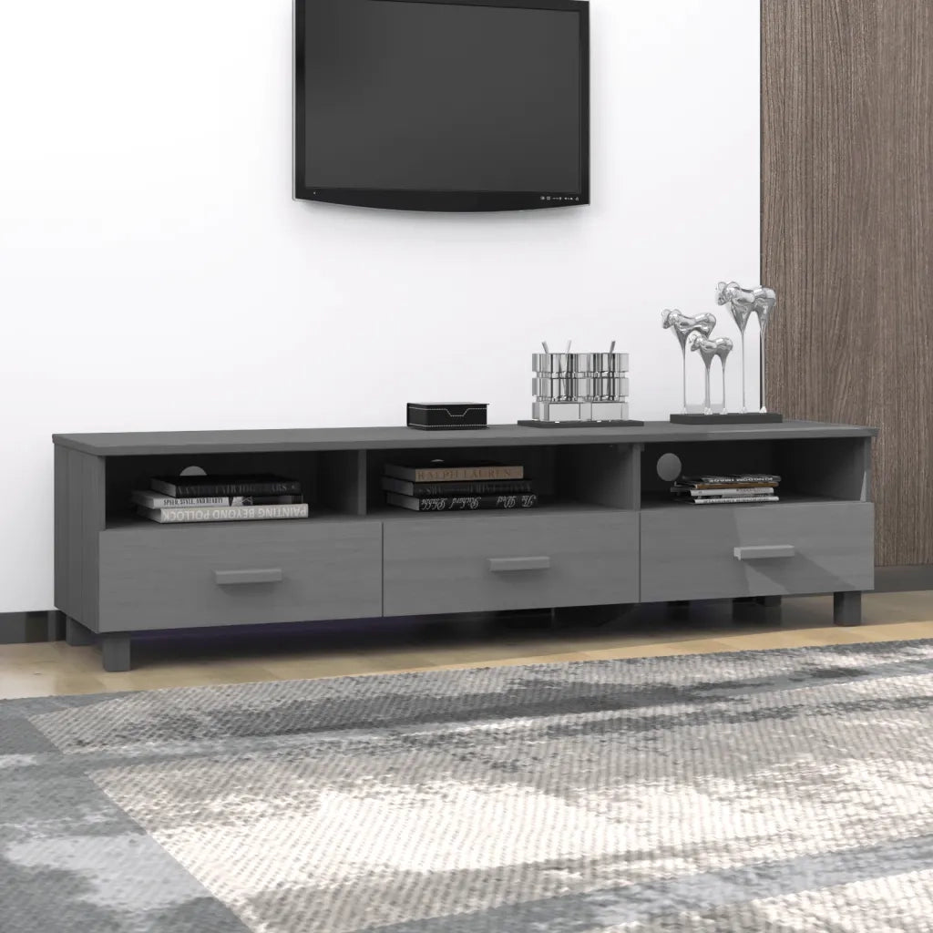Mobile TV | Armadietto TV | Mobile Porta TV HAMAR Grigio Scuro 158x40x40 cm in Legno di Pino