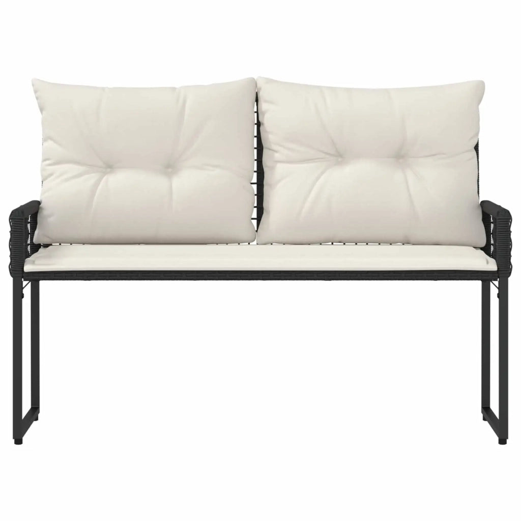 Panchina da esterno Nero e Bianco Crema 118 x 55 x 82 cm