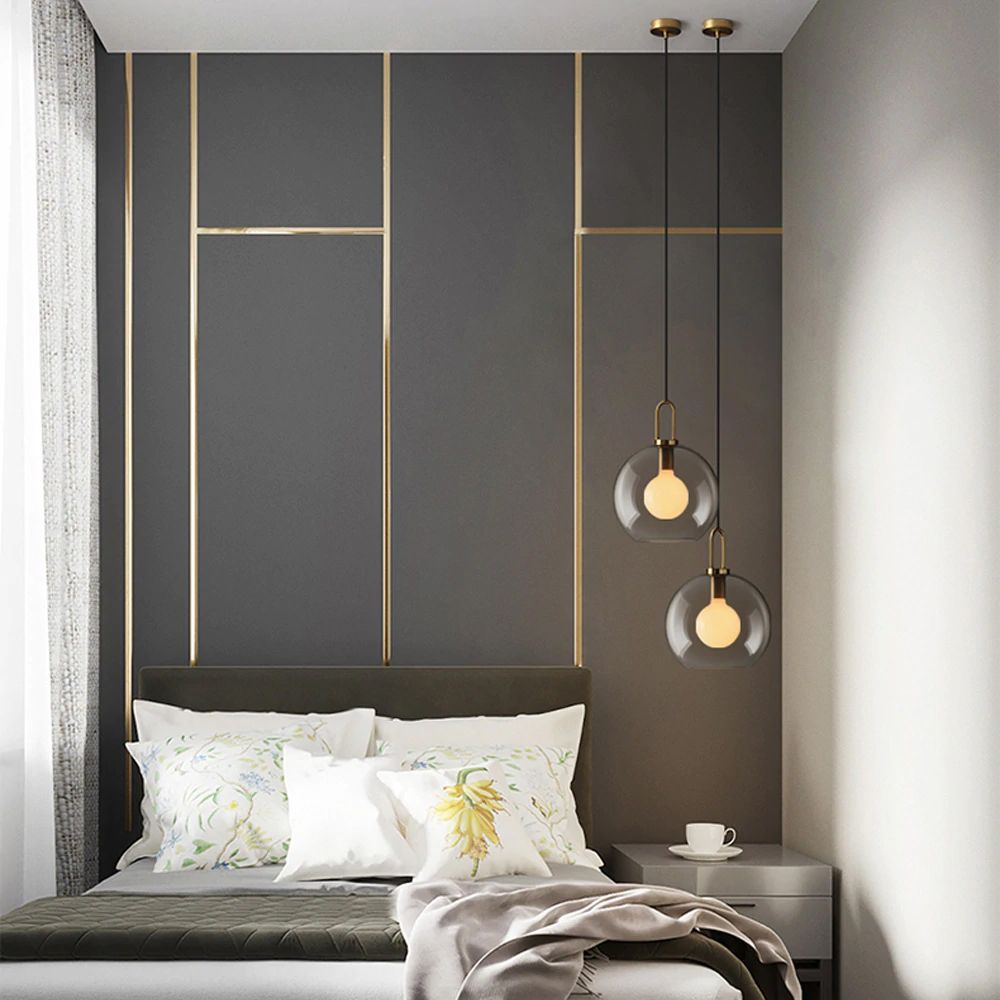 Lampada Da Soffitto A Sospensione Con Sfera Di Vetro 25cm APP630-1CP