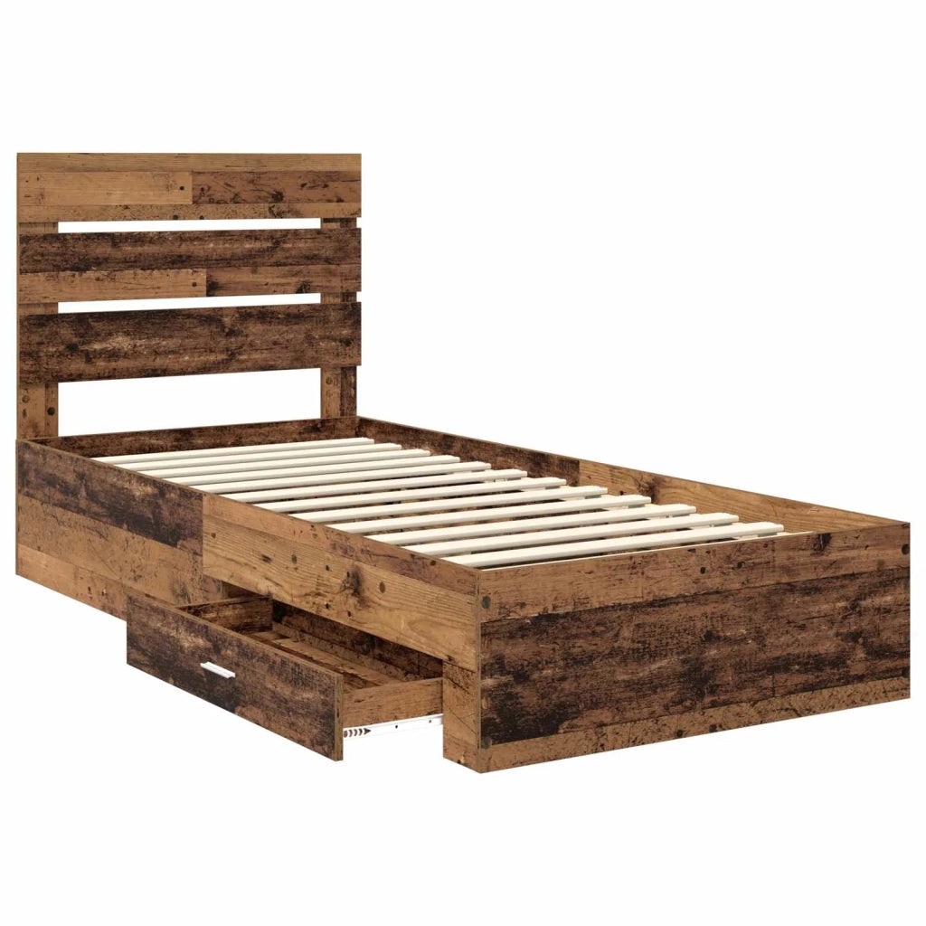 Struttura del letto Legno vecchio 90 x 190 cm Legno multistrato