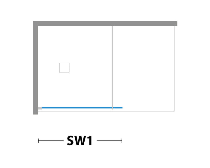 Box Sopravasca Walk-in Vetro Serigrafato Telaio alluminio Nero - Misura: 77.5-80 x H 150 cm 
