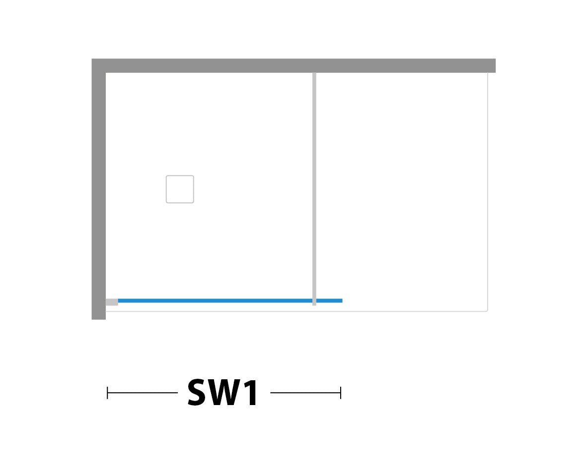 Box Sopravasca Walk-in Vetro Serigrafato Telaio alluminio Nero - Misura: 87.5-90 x H 150 cm 