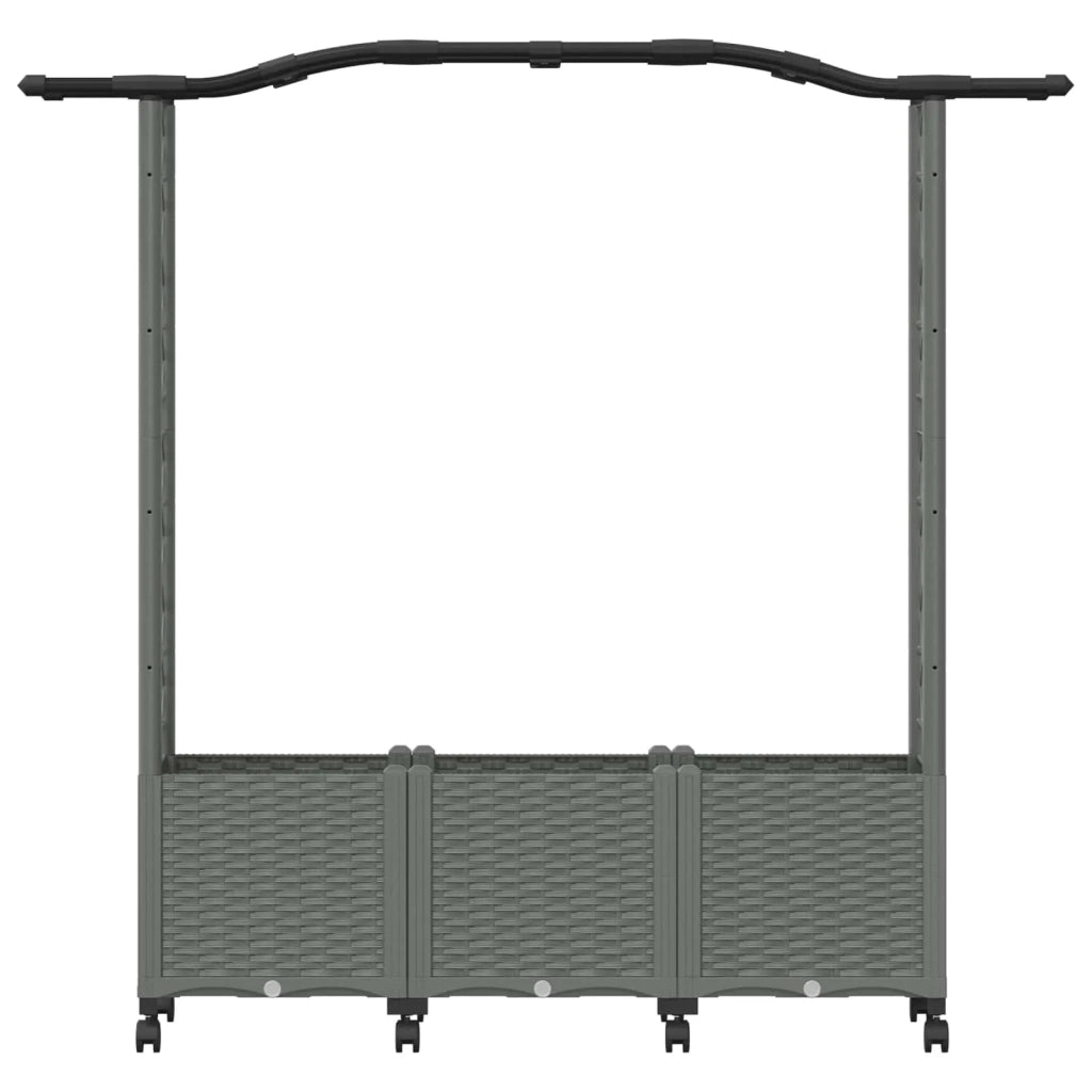 Letto Rialzato con Griglia e Tetto Grigio Chiaro PP 3423103