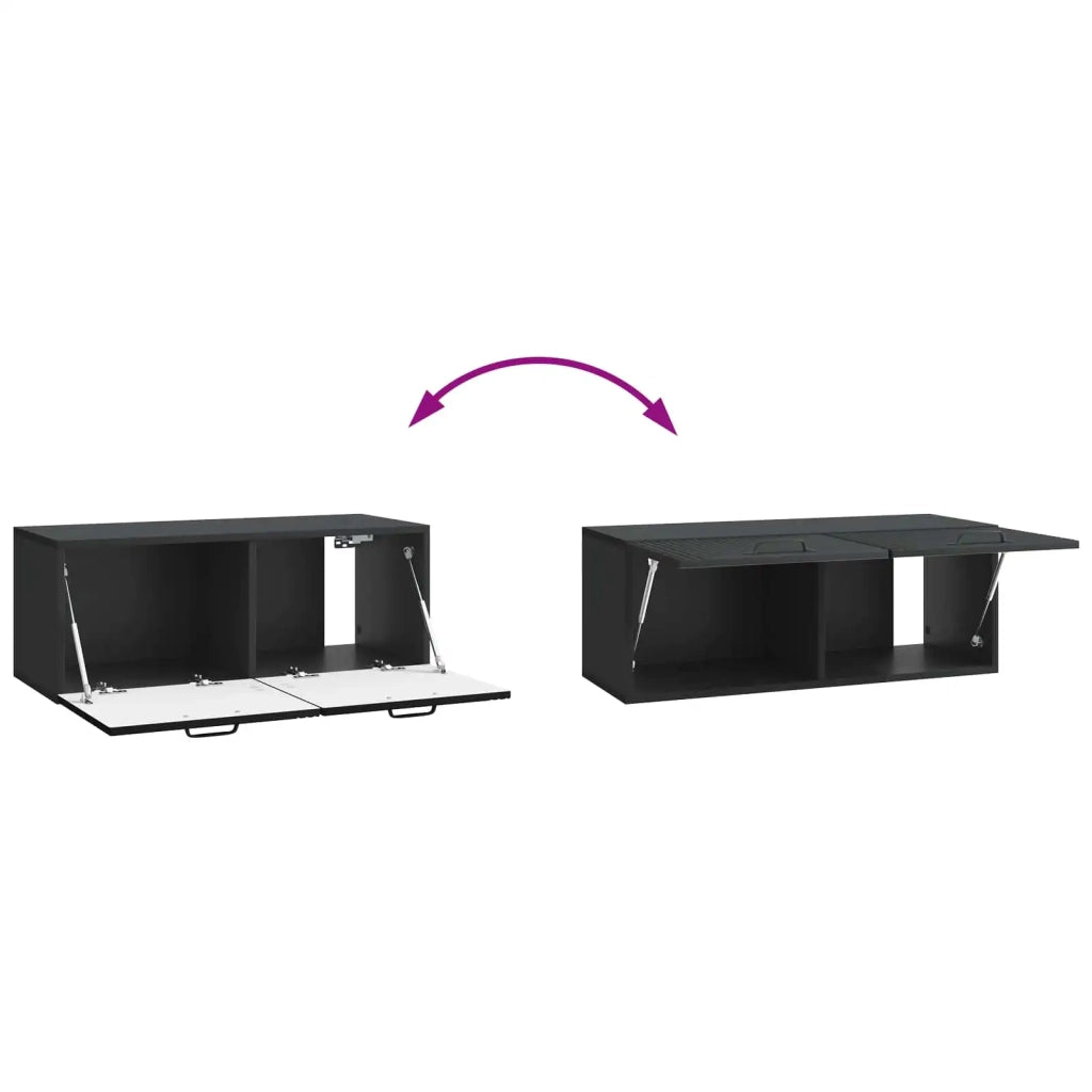 Mobile Porta TV da Muro Nero 78,5 x 31 x 30 cm 898716
