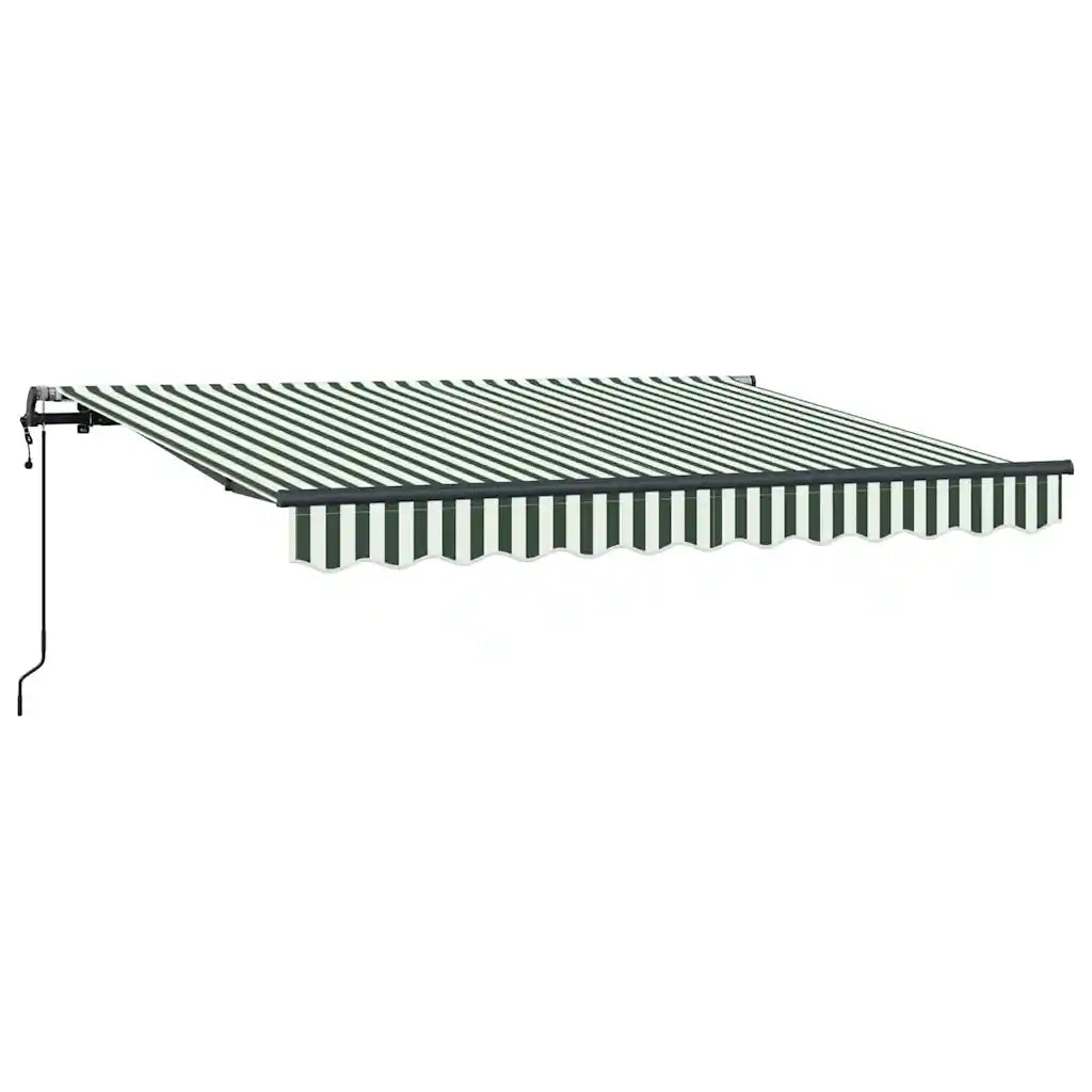 vidaXL Tenda Retrattile Verde e Bianco 250 x 200 cm