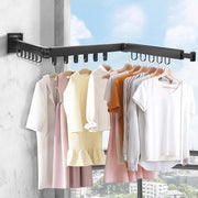 Drooprek per Parete con 18 Ganci di Appoggio e 3 Voue con Funzione di Ripiegamento - Ideale per Balcone e Bagno