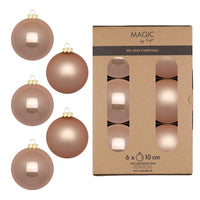 CONFEZIONE 6 PALLINE ORO SCURO IN VETRO DIAMETRO 10CM