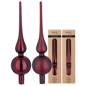 PUNTALE PER ALBERO BORDEAUX IN VETRO 28 CM PREZZO CADUNO INDICARE IL MODELLO