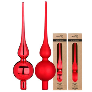 PUNTALE PER ALBERO ROSSO IN VETRO 28 CM PREZZO CADUNO INDICARE IL MODELLO