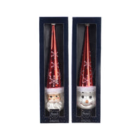 PUNTALE IN VETRO BABBO NATALE O PUPAZZO DI NEVE 30CM KAEMINGK ASS PREZZO CAD