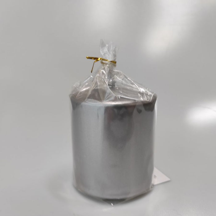 CANDELA PILLAR LUCIDA SILVER DIAMETRO 7 X 8H CM DI MERCURY