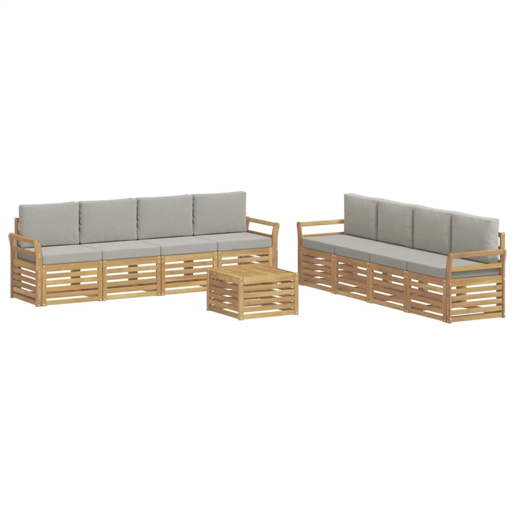 Set divani 9 pcs Bianco e Grigio Chiaro 59 x 59 x 37 cm 3391596