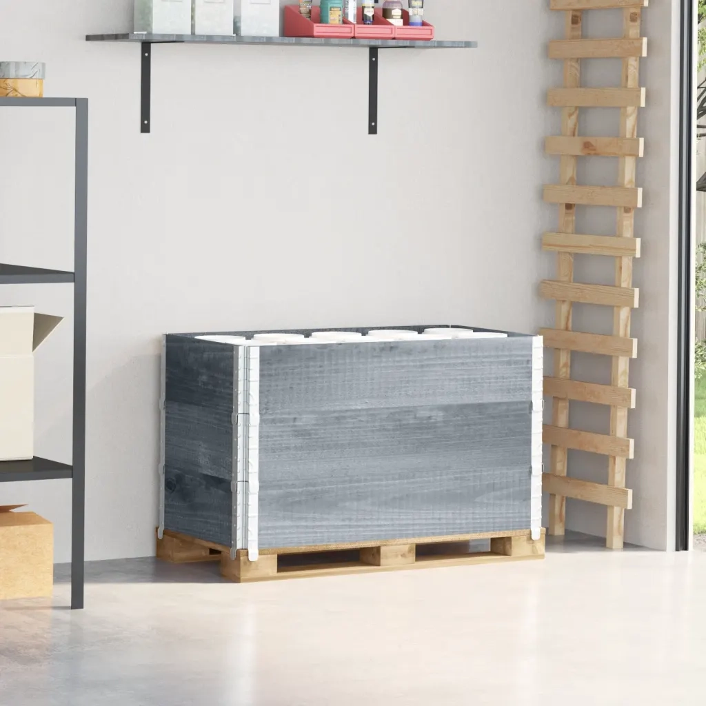 Paretali per Pallet 3pz Grigi 100x50cm Legno Massello di Pino 3295372