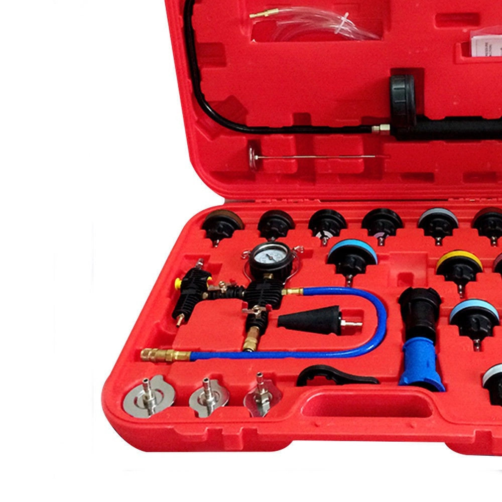 Trade Shop - Kit Tester Di Pressione Spurgo Prova Ricarica Radiatore Test Universale 27 Pezzi -
