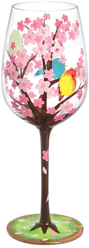 Vaso da Vino Handpitturato 15oz - Ecologico - Qualità Nutrizionale della Vernice - Regalo di Compleanno - Disegno Unico - Manufatto Artigianale - Vetro