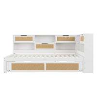 Divano letto legno - Xylo - 90x200 cm gigogne USB bianco