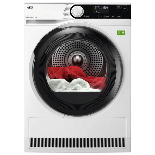 Aeg, Asciugatrice a Pompa di Calore, 9 Kg, Serie 8000 TR8HD9A, Nero e Bianco