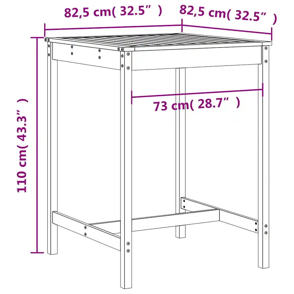 Set da Bar da Giardino 5 pz in Legno Massello di Douglas
