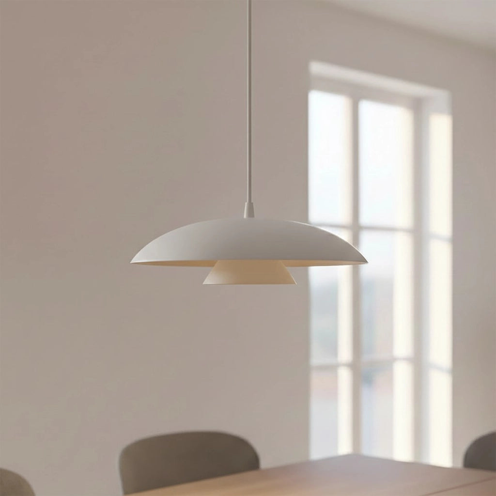 Lampada a sospensione BABEL in acciaio bianco opaco