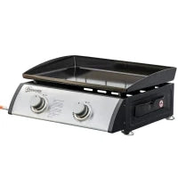 Piastra Barbecue a Gas da Tavolo con 2 Bruciatori e Potenza 6kW, 48.5x46x21cm, Nero